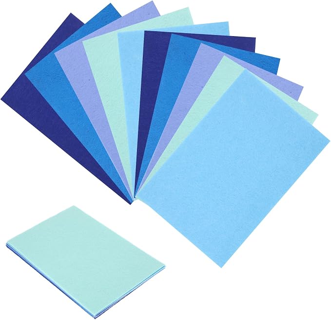 Ymapinc 10Pcs Blue Felt Fabric Sheets, 8x12 Inch | Soft Craft Material by Unknown