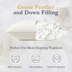 puredown® Goose Feather Down Pillows, 100% Organic Cotton Cover, Luxury Hotel - Image 2