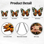 Floral Monarch Acrylic Suncatcher Stained Glass Effect Window Car Hanging - Image 2