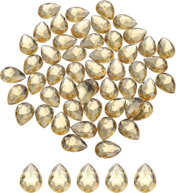 MECCANIXITY 50PCS Flat Back Acrylic Teardrop Gems 13x18mm Artificial Rhinestones by MECCANIXITY