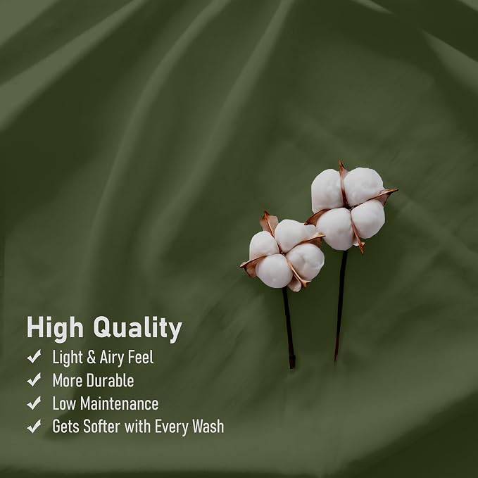 RUVANTI 100% Cotton Sheets – King Size Percale Bedding, Cooling & Breathable - Image 5