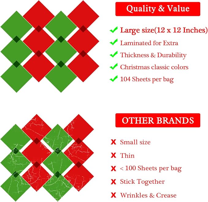Outus 104 Pcs Colored Cellophane Sheets Cellophane Wrapping Paper - Image 2