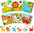 Wooden Puzzles for Toddlers 1-3, Montessori Educational Learning Toys for Kids by YUNCHY