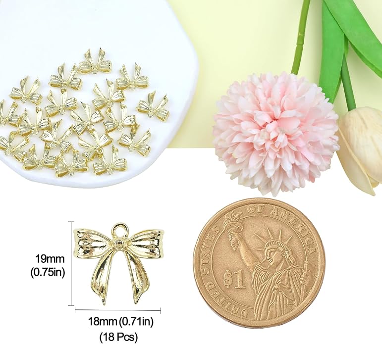 Bow Charms for Bracelet Jewelry Making Cute Bracelet Charms | 18Pcs, Bow Charms - Image 7