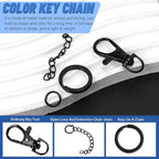 Glarks 125pcs Black Keychain Making Kit, Keychain Craft Supplies Including Key - Image 3