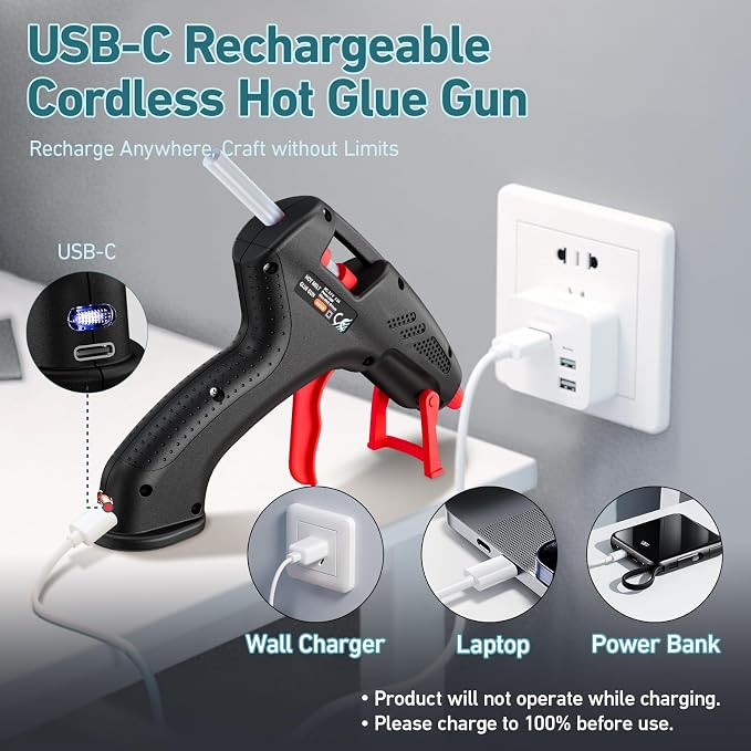 Cordless Hot Glue Gun, 20W Hot Glue Gun - Image 3