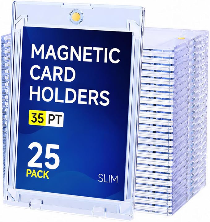 Basthalan 25ct Magnetic Card Holder, 35pt Slim One Touch Card Holder, Hard by Basthalan