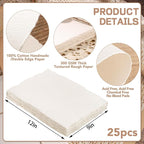 25 Sheets Watercolor Paper 9X 12, 300 GSM Deckled Edge Paper Rough/Textured - Image 2