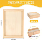 FSWCCK 5 Pack 9 x 12 inch Wood Panel Boards, Unfinished Wood Canvas Panels - Image 2