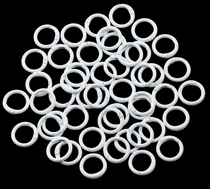 Round Carabiner Clip Bulk 48pcs 1 Inch Colorful Circle Carabiner Key Ring Clips - Image 2