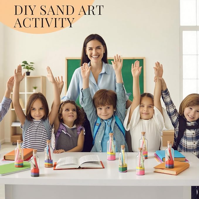 Libima 100 Pcs DIY Sand Art and Craft Kit Include Plastic Sand Art Bottles - Image 6