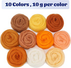 Mayboos10 Colors Needle Felting Wool, Fiber Wool Yarn Roving, Spinning Wool - Image 2