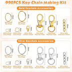 PAXCOO Keychain Making Kit, Keychain Craft Supplies Including Key Chain Hooks - Image 3