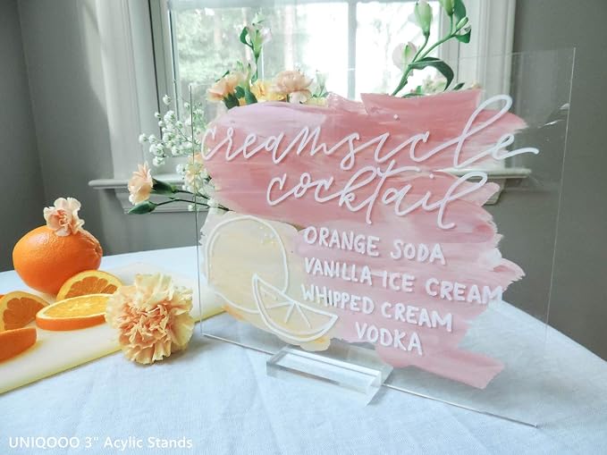 UNIQOOO 10 Pack Clear Blank Acrylic Sign Wedding Table Numbers, 8 x 10 in - Image 8