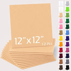12" x 12" Felt Sheets for Crafts, 2mm Stiff Felt Fabric, Nude | 2mm Thick Stiff by AblemeDeco