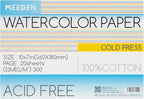 MEEDEN Watercolor Paper Block, 100% Cotton Watercolor Paper Pad of 20 Sheets by MEEDEN