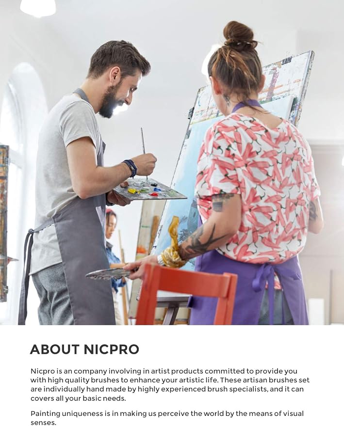 Nicpro 5 PCS Detail Paint Brushes, Extra Fine Tip 000 Miniature Painting Artist - Image 7