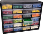 Akro-Mils 24-Drawer Plastic Storage Cabinet | 20" W x 6" D x 16" H | Black | - Image 10