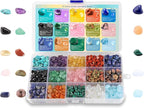 Crystal Chips Beads for Jewelry Making, 15 Colors Natural Gemstone Beads Making by RisyfjewJewelry