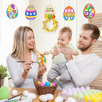 36PCS Wooden Easter Ornaments to Paint, 6 Styles DIY Blank Unfinished Wood Egg - Image 3