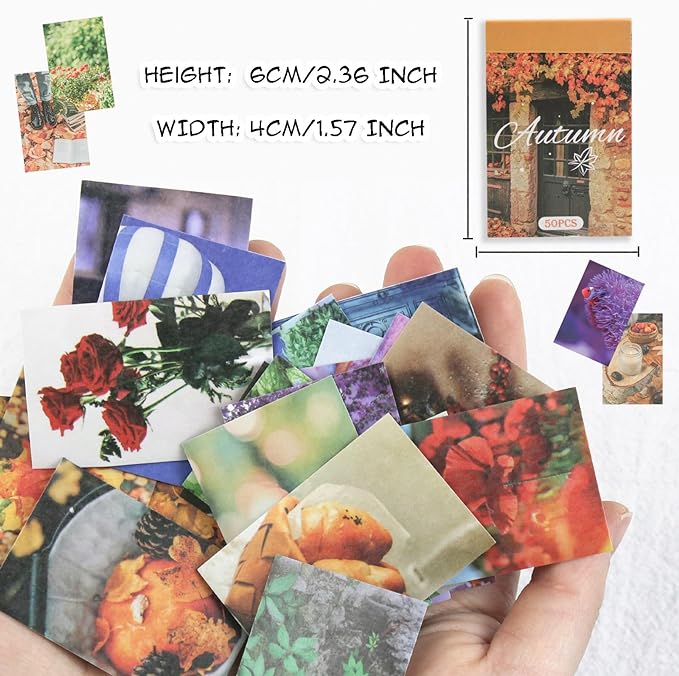 PRSTINCOL 6 Sets 300 Pcs Washi Stickers Set Assorted Colors Aesthetic Sticker - Image 3