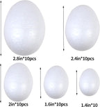 DIYASY 50 Pcs Foam Eggs, 3.5-7cm White Foam Eggs Shape Smooth Mixed Craft - Image 2
