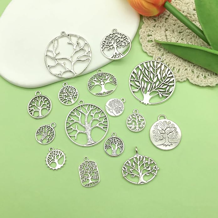 Valentine's Day Heart Charms Set, Decorative Rose and Flower Designs - Image 2