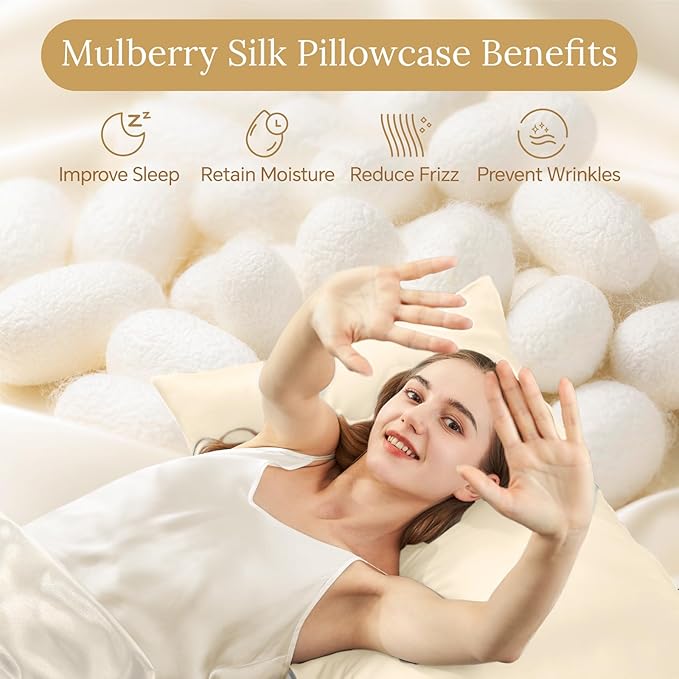 INFIIXSO Mulberry Silk Pillow Cases King Size Set of 2, Silk Pillowcase - Image 2