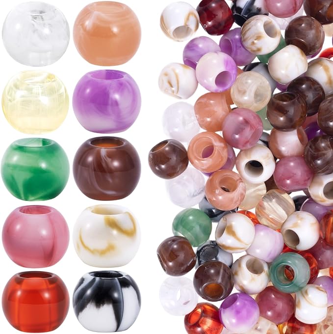 Pndeyo 60pcs Round Acrylic Beads by Pndeyo
