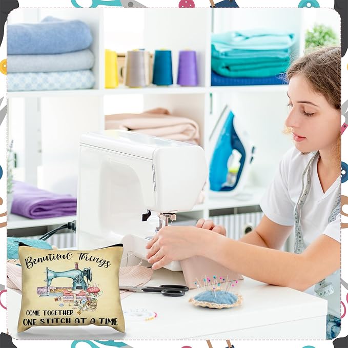 Reginary 6 Pcs Sewing Gifts for Women Quilter Sewing Cosmetic Bags Quilting - Image 3