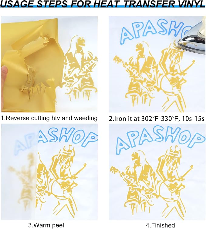 TUMIYA Gold Heat Transfer Vinyl HTV Rolls, Glossy Adhesive HTV Vinyl - Image 4