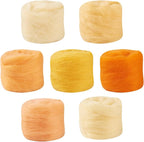 FASHEWELRY 1.2 OZ Wool Felting Kit 7 Set 7 Colors Orange Theme Needle Felting - Image 7