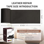 Leather Repair Patch Tape, Coffee 3 x 61 Inches Self Adhesive Leather Repair Kit - Image 2