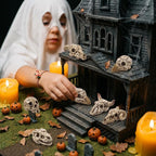 DIYDEC 100pcs Halloween Mini Skulls, 5 Styles Miniature Resin Skeleton Heads - Image 7