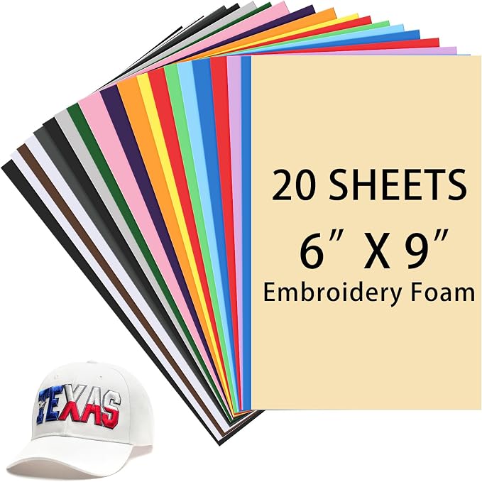 Innconee 20 Pcs 3mm Embroidery Foam EVA Foam Sheets by Innconee