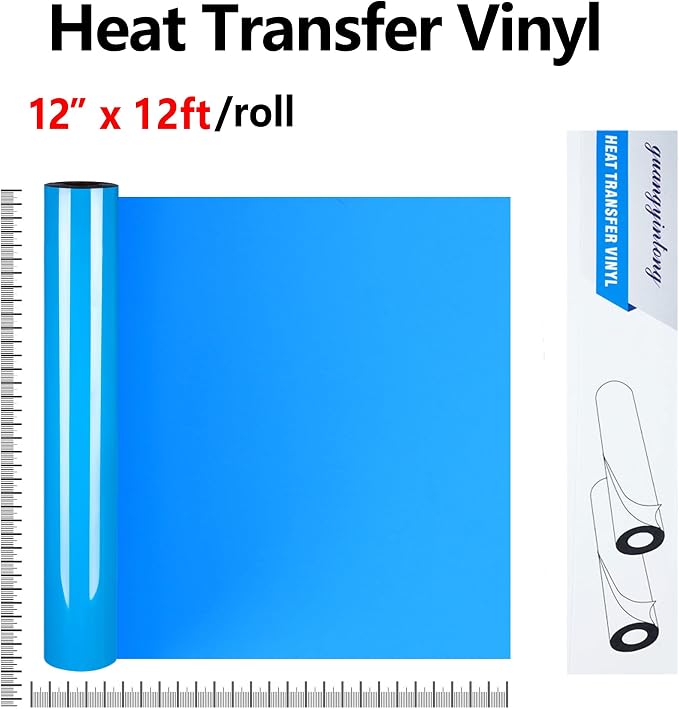 guangyintong Heat Transfer Vinyl Lake Blue HTV Rolls, Matte Surface PU Material - Image 2