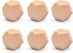 Unfinished Wood Crafts Dice, 6 Pack DIY Wooden Dices 12 Sided Blank Wood Dices by MineIdea