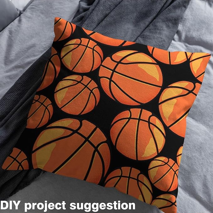 Basketball Fabric by The Yard, Realistic Style Balls Print Flannel Polyester - Image 3