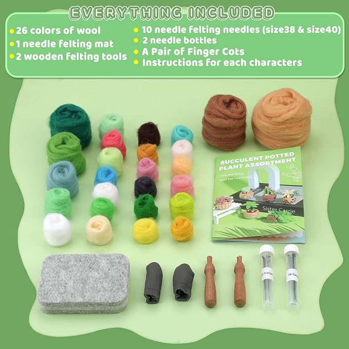 Needle Felting Kit, Needle Felting Tools, Wool Felting Kit Including Wool Roving - Image 3