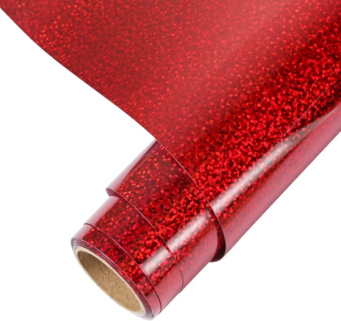 TORC Red Holographic HTV Heat Transfer Vinyl Roll 12 in x 5 ft Christmas by TORC