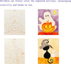 Piatoeke 16PCS 5.9×4.7in Unfinished Wooden Halloween Cutouts Board - Image 3