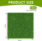 KISEER 12 Pack Fairy Garden Grass 6 x 6 Inches Miniature Artificial Craft Grass - Image 2