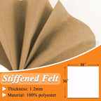 IONTACH 36" X 36" Tan Stiff Felt Fabric 1.2mm Thick | Felt Sheet - Image 3