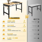 CAMMOO 48 Inch Adjustable Workbench 2000 LBS Capacity, Power Strip, Solid - Image 3