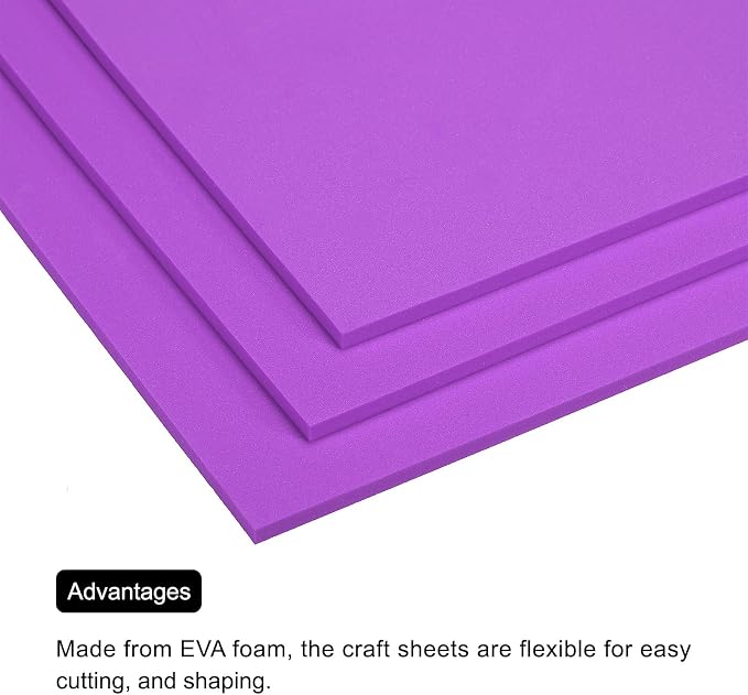MECCANIXITY EVA Foam Sheets Purple 9.8 Inch x 9.8 Inch 5mm Thick Crafts Foam - Image 4