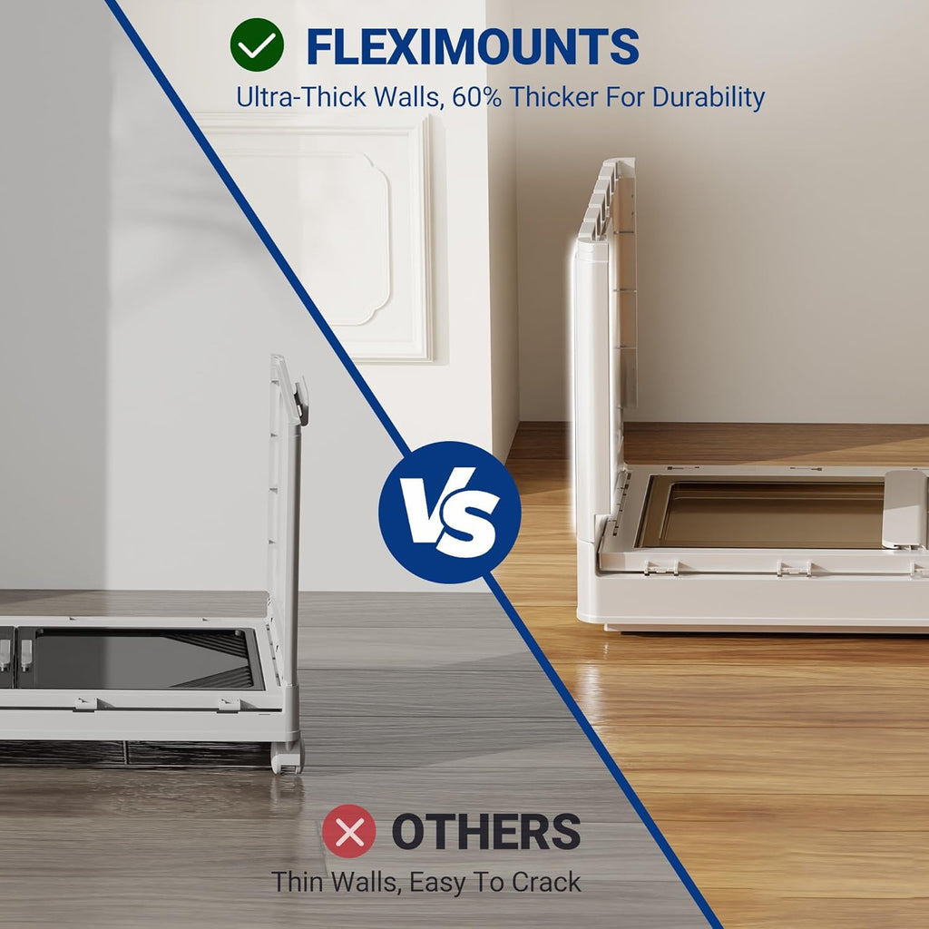 FLEXIMOUNTS 152 QT Stackable Storage Bins With Lids, Collapsible Plastic Storage Bins, Closet Organizers and Containers with Doors and Built-in Wheels For Home, 2 Pack Cubes, Milky White