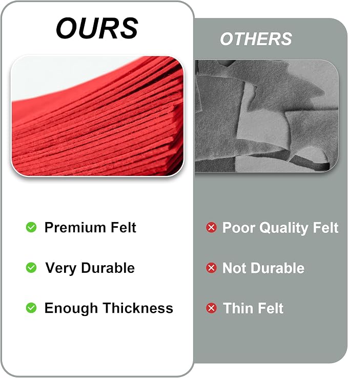 20PCS Red Felt Fabric Sheets - Image 4