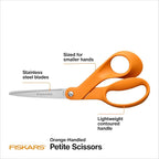 Fiskars Petite Original Orange-Handled Scissors, Crafting and Sewing Stainless - Image 2