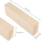 JAPCHET 2 Packs 10 x 3.5 x 1.7 Inch Basswood Blocks, Natural Unfinished Blocks - Image 2