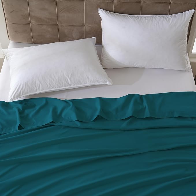ZPECC Queen Flat Sheet Only 1 Pack, Durable Teal Top Bed Sheets Hypoallergenic - Image 7